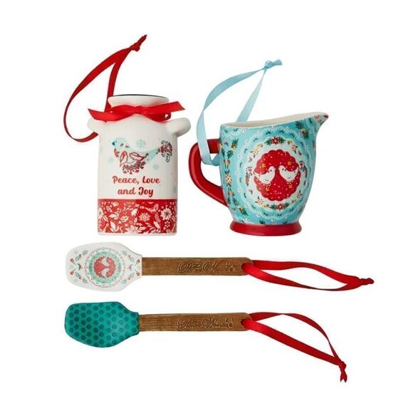 2022 🦋 New Pioneer Woman Kitchen Christmas Ornament Bundle, Set of 4 - Picture 5 of 9
